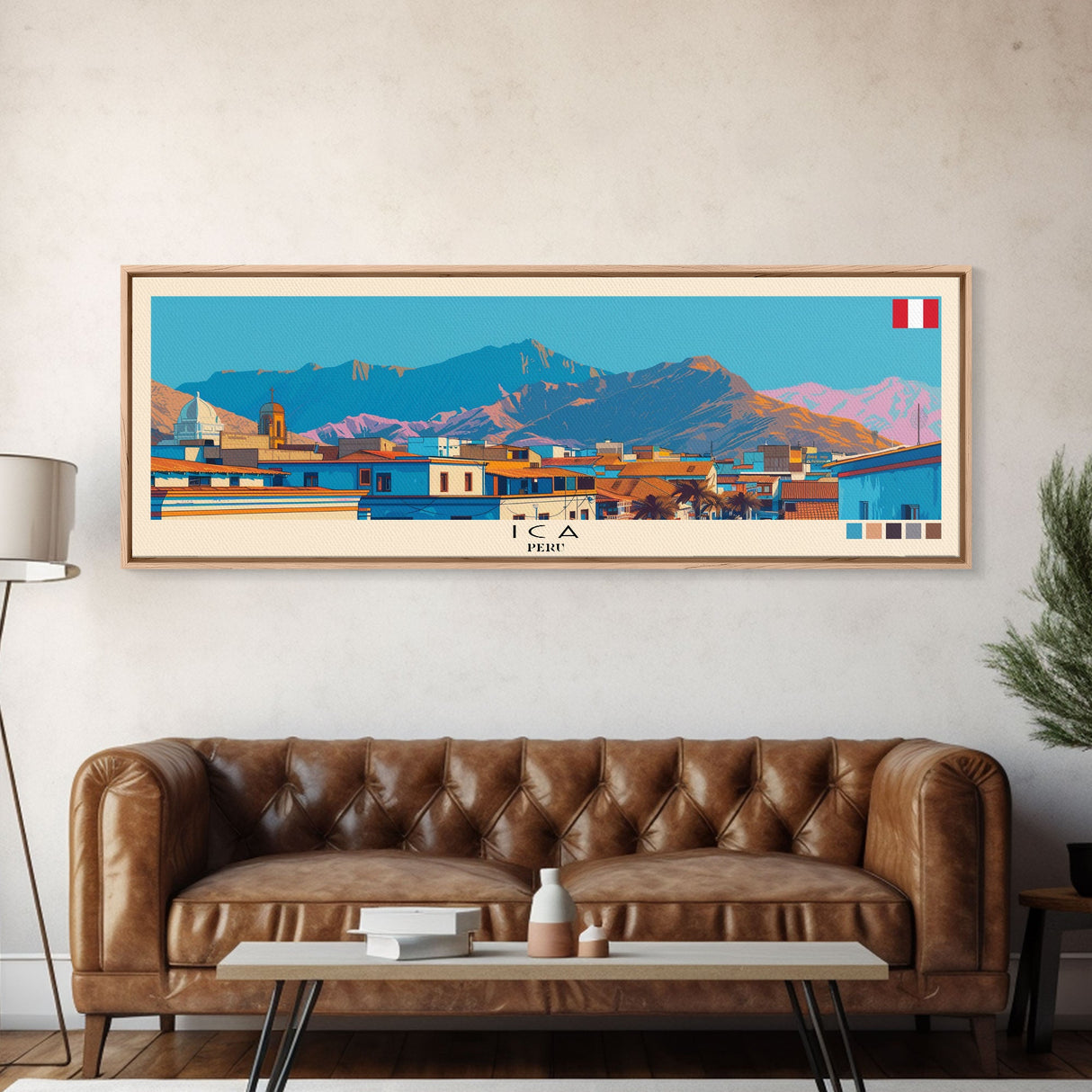 Ica, Peru Panoramic Canvas Print, Ica, Peru Painting, Peru Art, Ica Travel Poster, Travel Art, Guest Room Painting