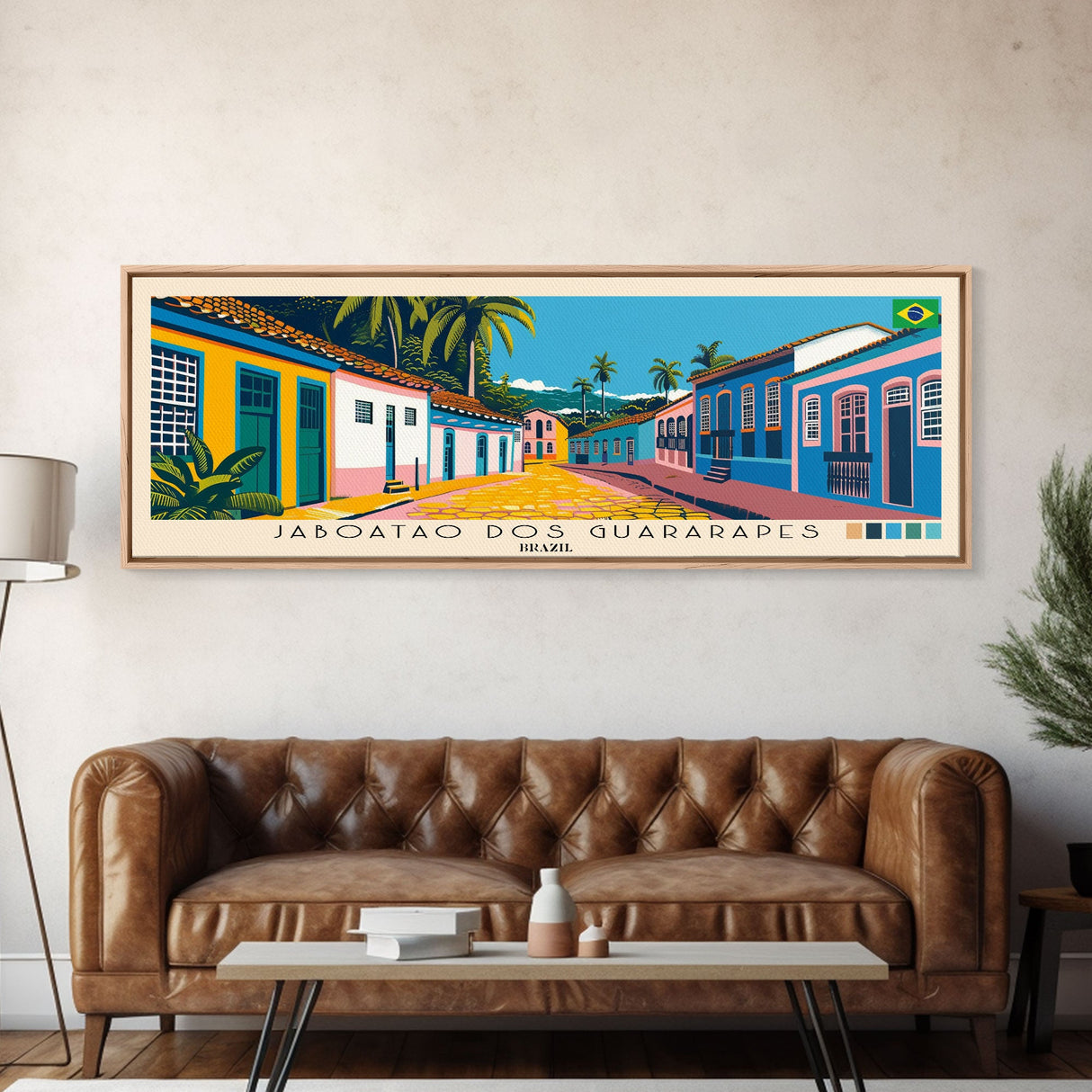 Jaboatao dos Guararapes, Brazil Panoramic Canvas Print, Jaboatao dos Guararapes, Brazil Painting, Brazil Art, Jaboatao dos Guararapes Travel Poster, Travel Art, Housewarming Gift