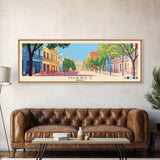 Juarez, Mexico Panoramic Canvas Print, Juarez, Mexico Painting, Mexico Art, Juarez Travel Poster, Travel Art, Living Room Painting