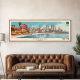 Karachi, Pakistan Panoramic Canvas Print, Karachi, Pakistan Painting, Pakistan Art, Karachi Travel Poster, Travel Art, Housewarming Gift