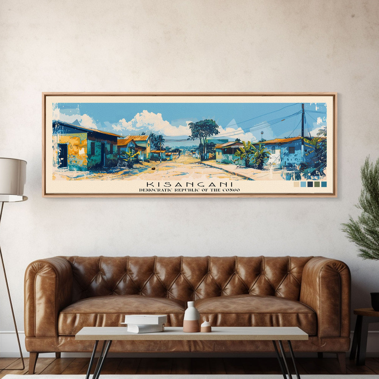 Kisangani, Congo Panoramic Canvas Print, Kisangani, Congo Painting, Congo Art, Kisangani Travel Poster, Travel Art, Vacation Gift