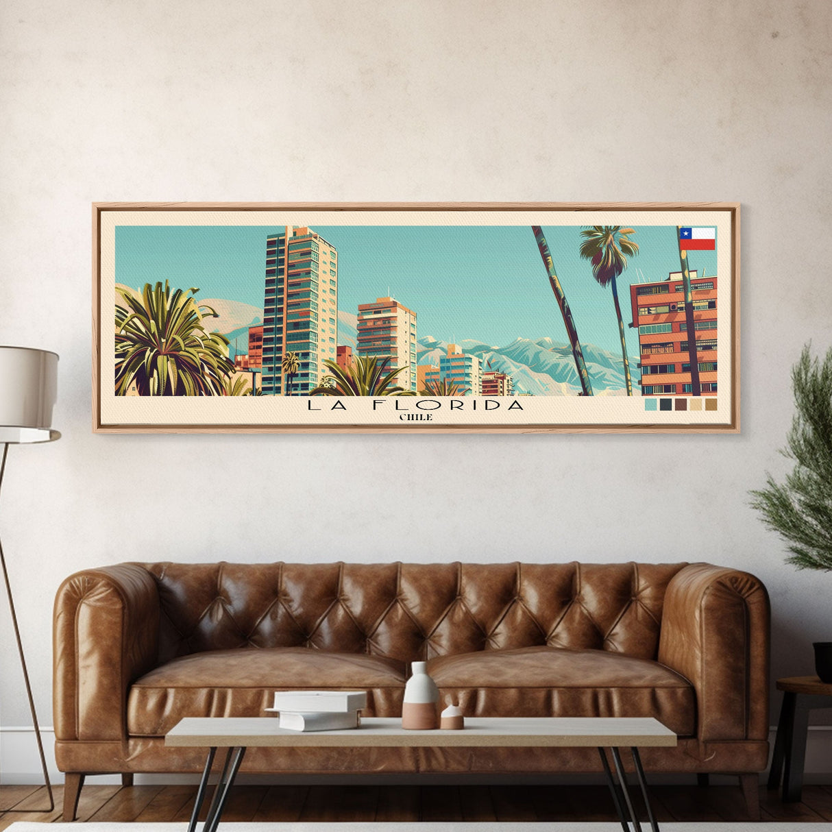 La Florida, Chile Panoramic Canvas Print, La Florida, Chile Painting, Chile Art, La Florida Travel Poster, Travel Art, Guest Room Painting