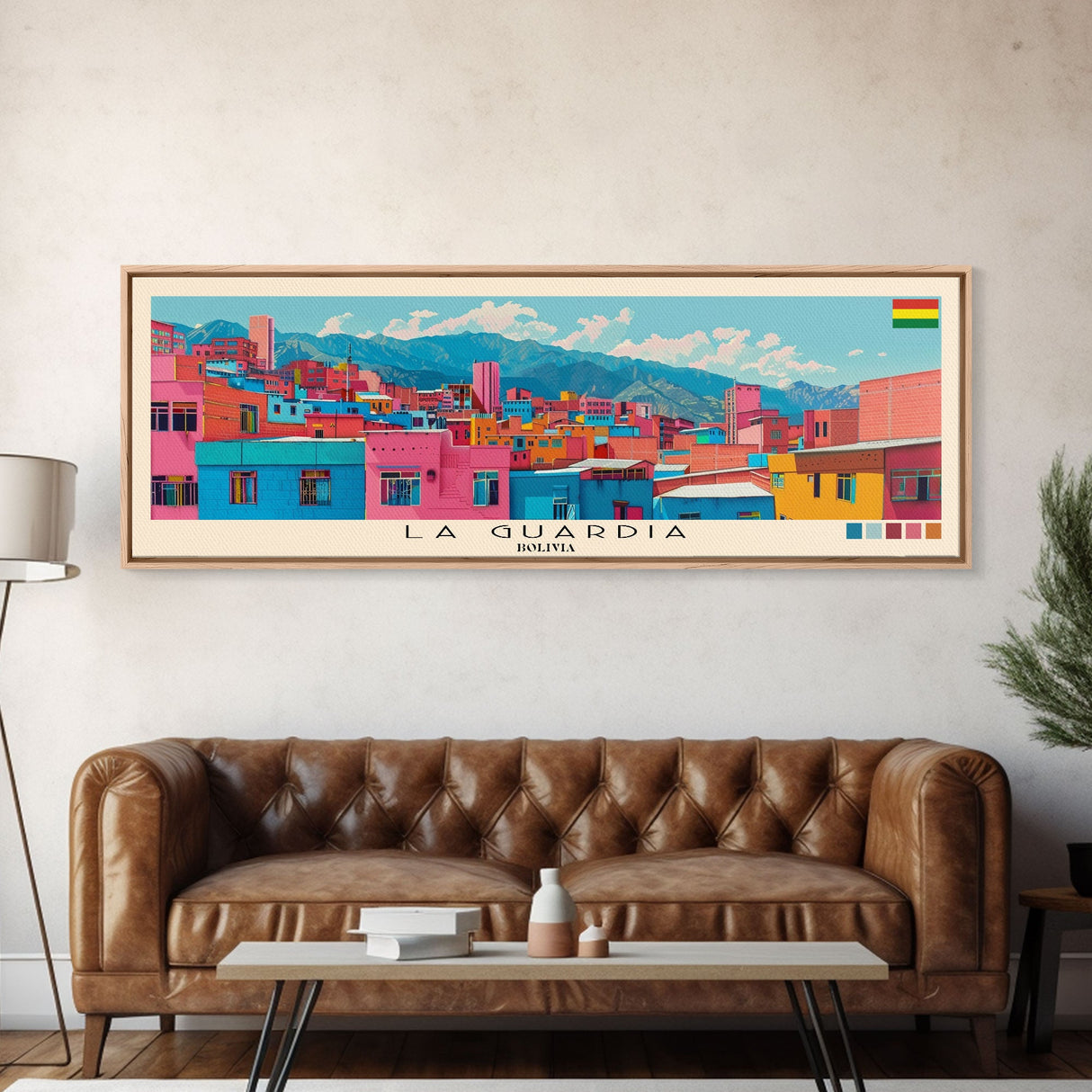 La Guardia, Bolivia Panoramic Canvas Print, La Guardia, Bolivia Painting, Bolivia Art, La Guardia Travel Poster, Travel Art, Guest Room Painting