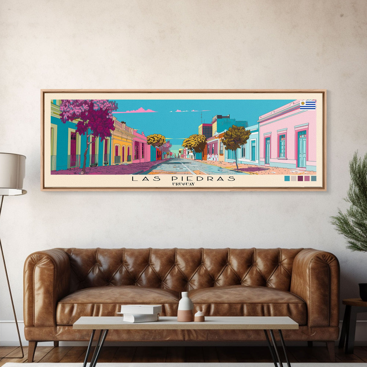 Las Piedras, Uruguay Panoramic Canvas Print, Las Piedras, Uruguay Painting, Uruguay Art, Las Piedras Travel Poster, Travel Art, Living Room Painting