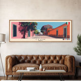 Leon, Mexico Panoramic Canvas Print, Leon, Mexico Painting, Mexico Art, Leon Travel Poster, Travel Art, Vacation Gift