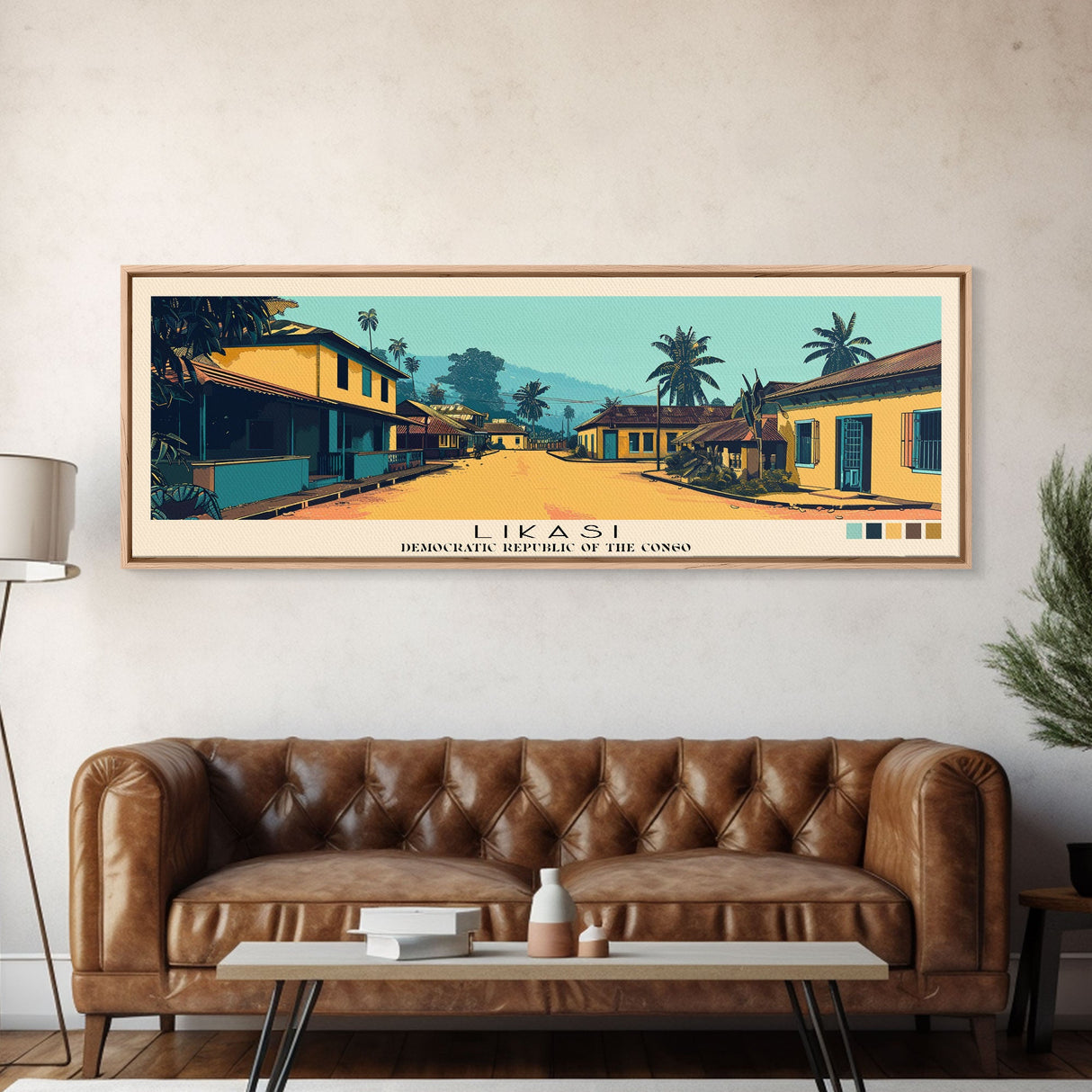 Likasi, Congo Panoramic Canvas Print, Likasi, Congo Painting, Congo Art, Likasi Travel Poster, Travel Art, Guest Room Painting