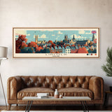 Lincoln, England Panoramic Canvas Print, Lincoln, England Painting, England Art, Lincoln Travel Poster, Travel Art, Housewarming Gift