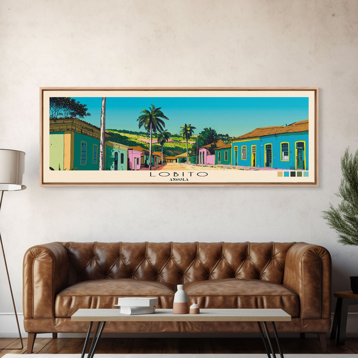 Lobito, Angola Panoramic Canvas Print, Lobito, Angola Painting, Angola Art, Lobito Travel Poster, Travel Art, Living Room Painting