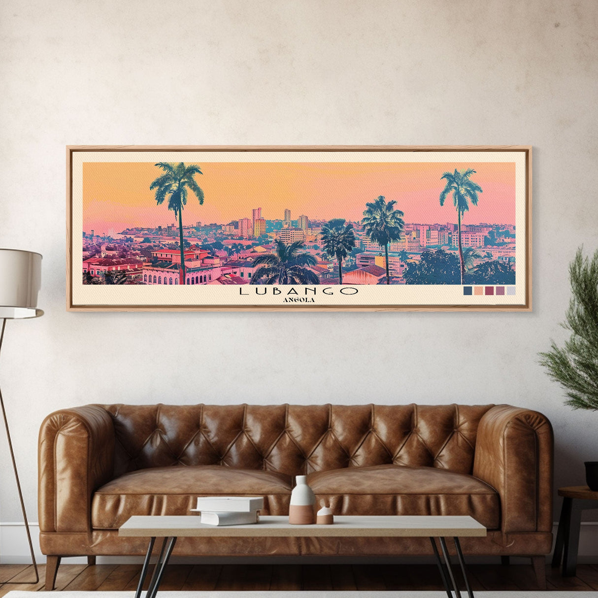 Lubango, Angola Panoramic Canvas Print, Lubango, Angola Painting, Angola Art, Lubango Travel Poster, Travel Art, Living Room Painting