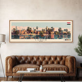 Luxor, Egypt Panoramic Canvas Print, Luxor, Egypt Painting, Egypt Art, Luxor Travel Poster, Travel Art, Vacation Gift