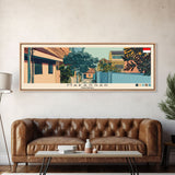 Makassar, Indonesia Panoramic Canvas Print, Makassar, Indonesia Painting, Indonesia Art, Makassar Travel Poster, Travel Art, Guest Room Painting