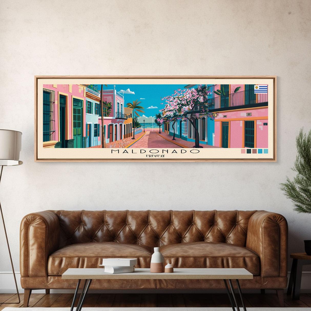 Maldonado, Uruguay Panoramic Canvas Print, Maldonado, Uruguay Painting, Uruguay Art, Maldonado Travel Poster, Travel Art, Living Room Painting