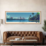 Manaus, Brazil Panoramic Canvas Print, Manaus, Brazil Painting, Brazil Art, Manaus Travel Poster, Travel Art, Guest Room Painting