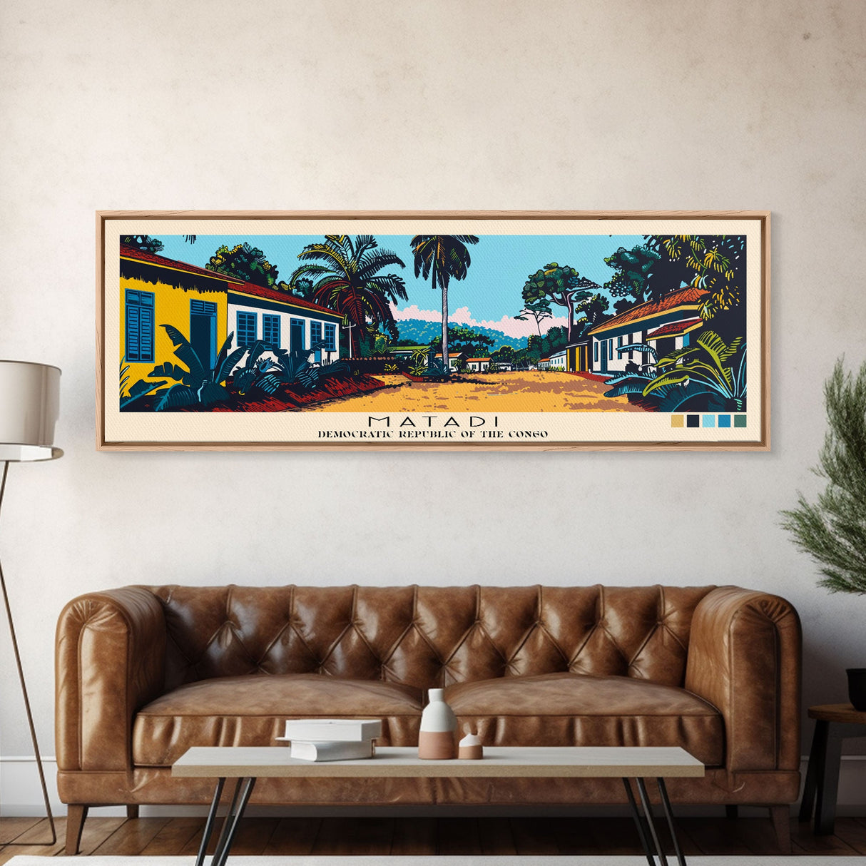 Matadi, Congo Panoramic Canvas Print, Matadi, Congo Painting, Congo Art, Matadi Travel Poster, Travel Art, Guest Room Painting