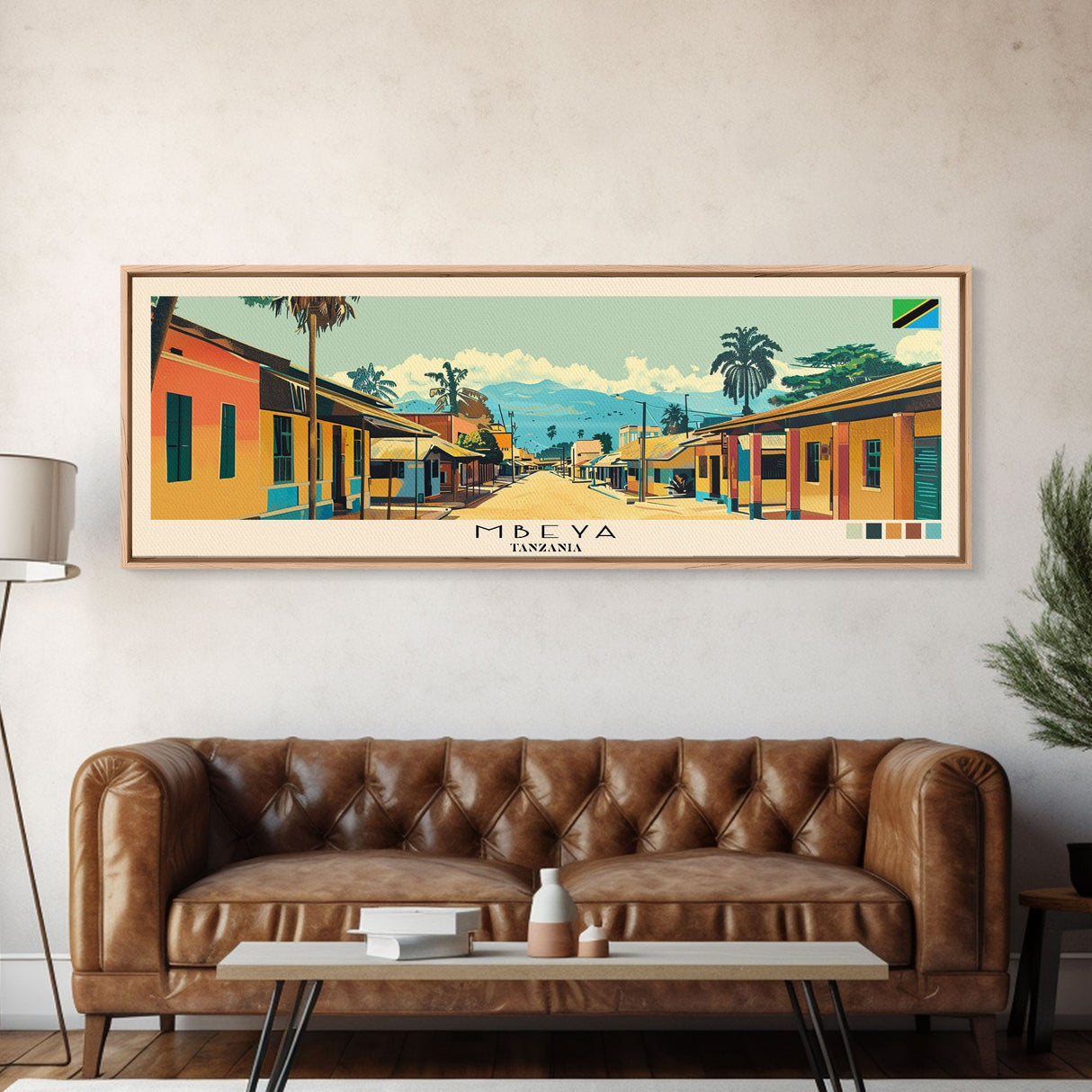 Mbeya, Tanzania Panoramic Canvas Print, Mbeya, Tanzania Painting, Tanzania Art, Mbeya Travel Poster, Travel Art, Living Room Painting