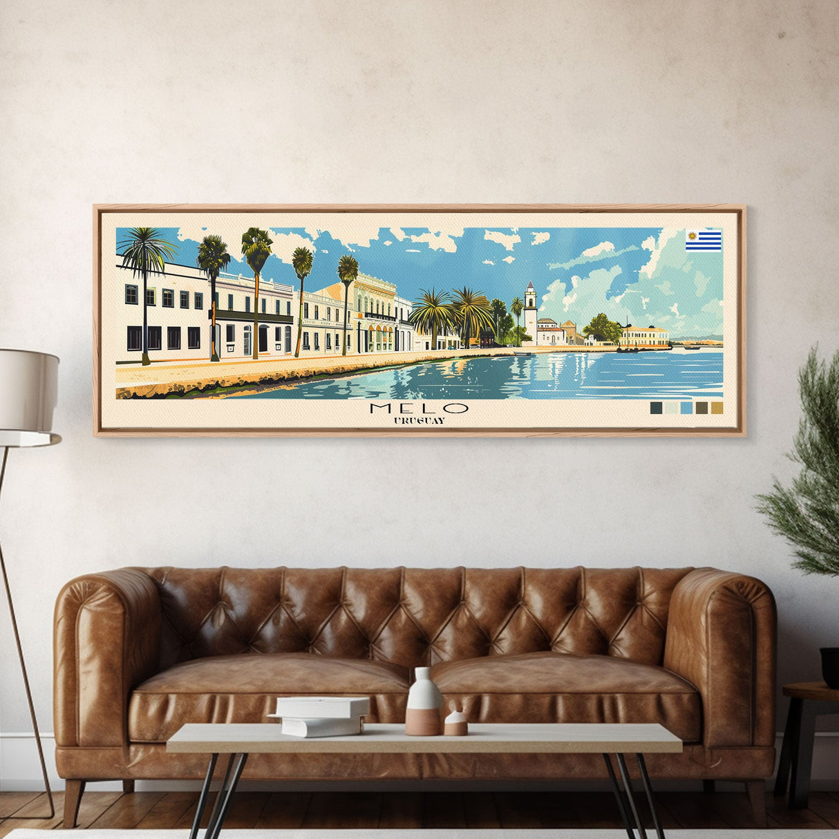 Melo, Uruguay Panoramic Canvas Print, Melo, Uruguay Painting, Uruguay Art, Melo Travel Poster, Travel Art, Vacation Gift