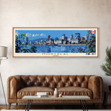 Montreal, Canada Panoramic Canvas Print, Montreal, Canada Painting, Canada Art, Montreal Travel Poster, Travel Art, Guest Room Painting