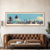 Mumbai, India Panoramic Canvas Print, Mumbai, India Painting, India Art, Mumbai Travel Poster, Travel Art, Guest Room Painting