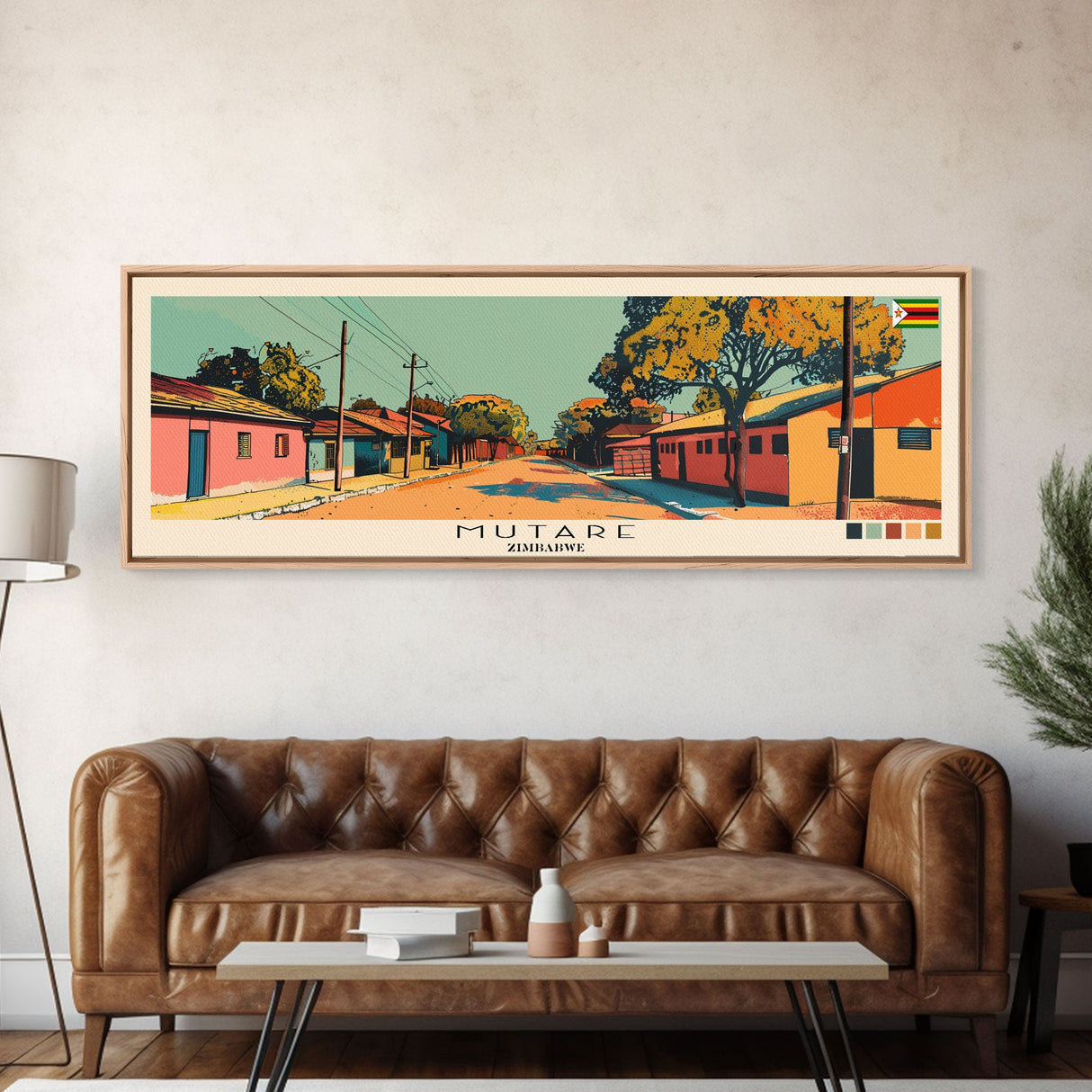 Mutare, Zimbabwe Panoramic Canvas Print, Mutare, Zimbabwe Painting, Zimbabwe Art, Mutare Travel Poster, Travel Art, Vacation Gift