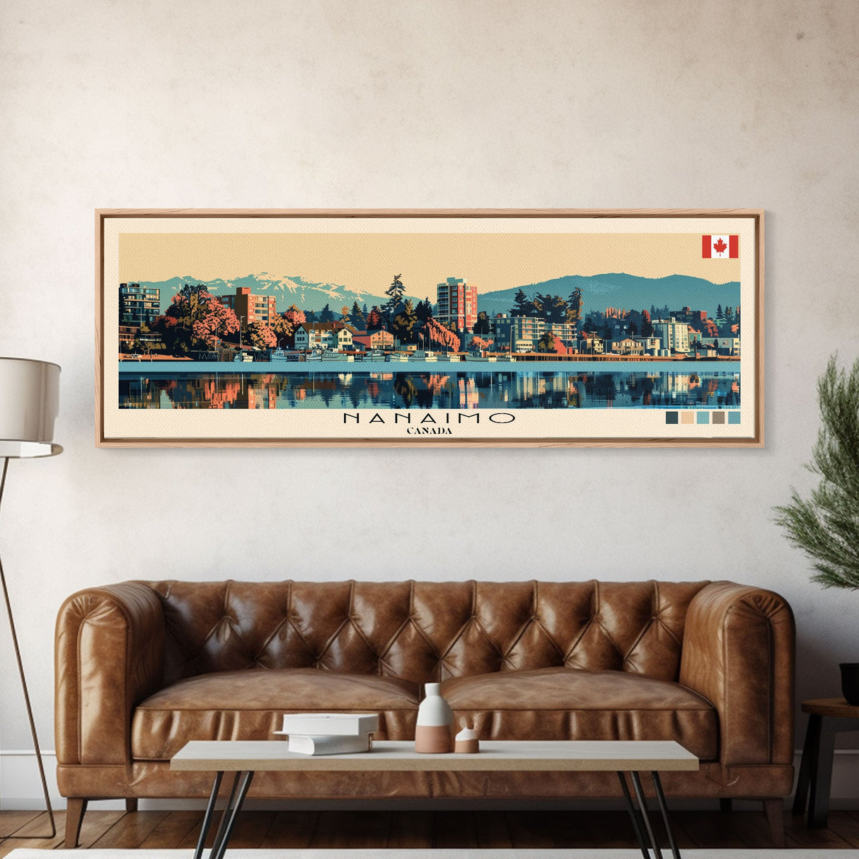 Nanaimo, Canada Panoramic Canvas Print, Nanaimo, Canada Painting, Canada Art, Nanaimo Travel Poster, Travel Art, Living Room Painting