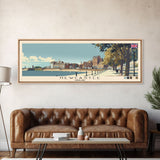 Newcastle, England Panoramic Canvas Print, Newcastle, England Painting, England Art, Newcastle Travel Poster, Travel Art, Living Room Painting