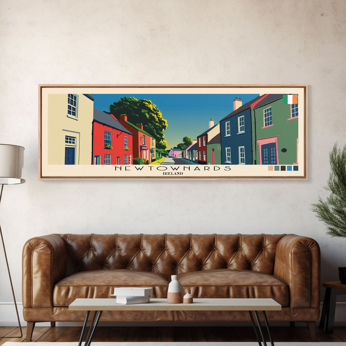 Newtownards, Ireland Panoramic Canvas Print, Newtownards, Ireland Painting, Ireland Art, Newtownards Travel Poster, Travel Art, Vacation Gift