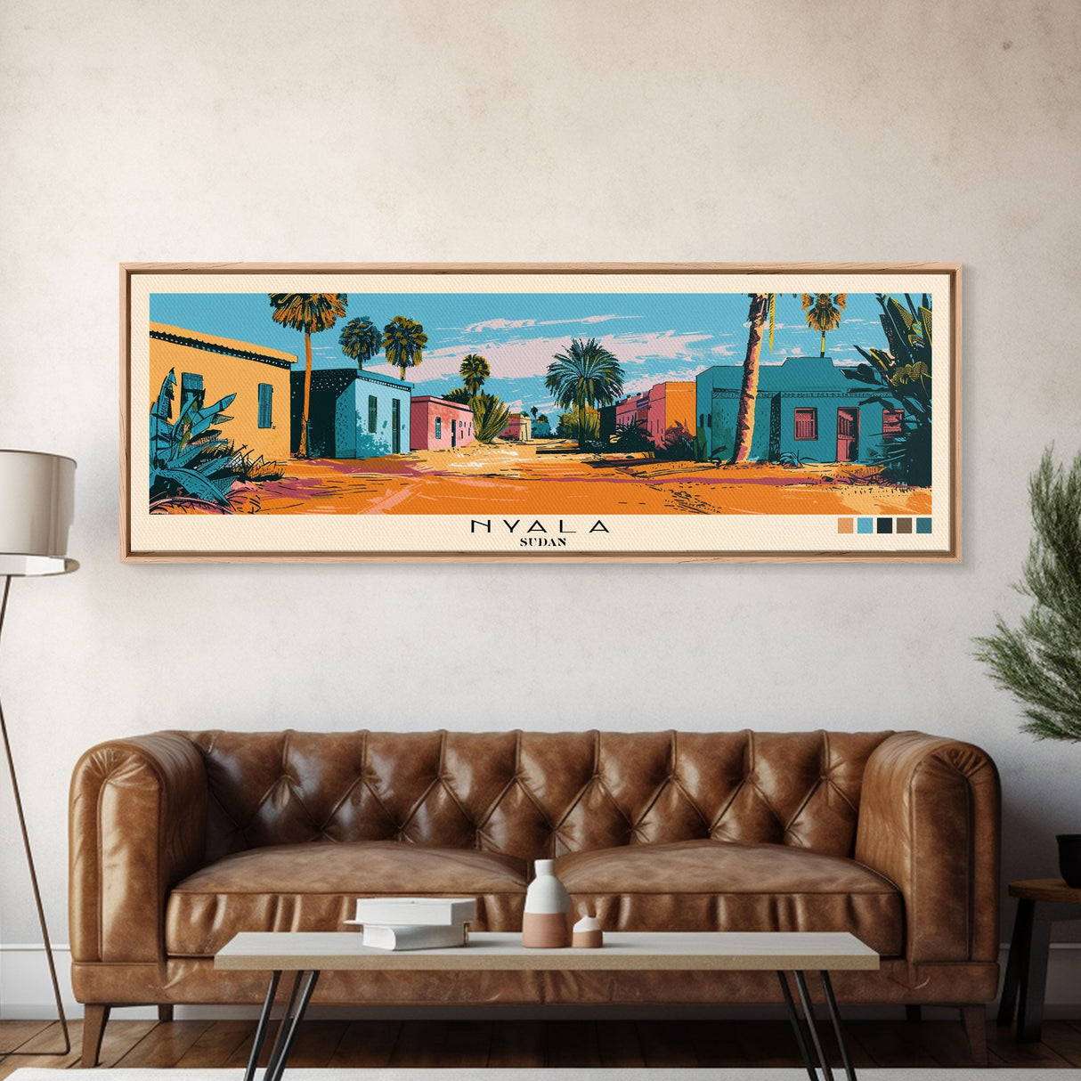 Nyala,  Sudan Panoramic Canvas Print, Nyala,  Sudan Painting,  Sudan Art, Nyala Travel Poster, Travel Art, Guest Room Painting