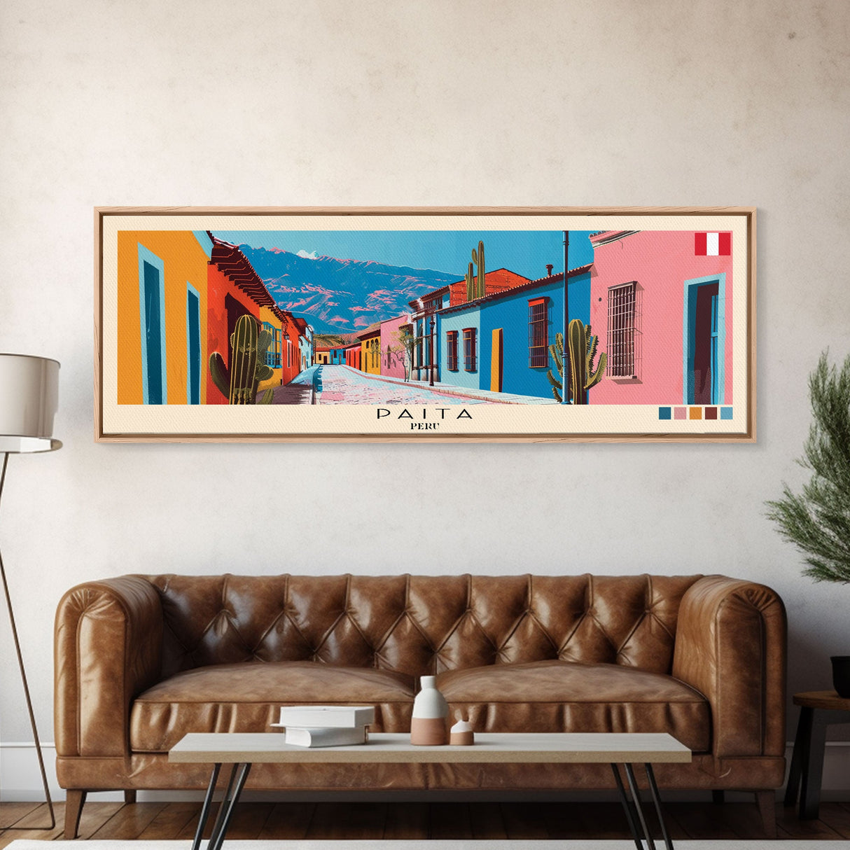 Paita, Peru Panoramic Canvas Print, Paita, Peru Painting, Peru Art, Paita Travel Poster, Travel Art, Guest Room Painting