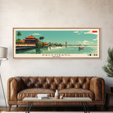 Palembang, Indonesia Panoramic Canvas Print, Palembang, Indonesia Painting, Indonesia Art, Palembang Travel Poster, Travel Art, Guest Room Painting