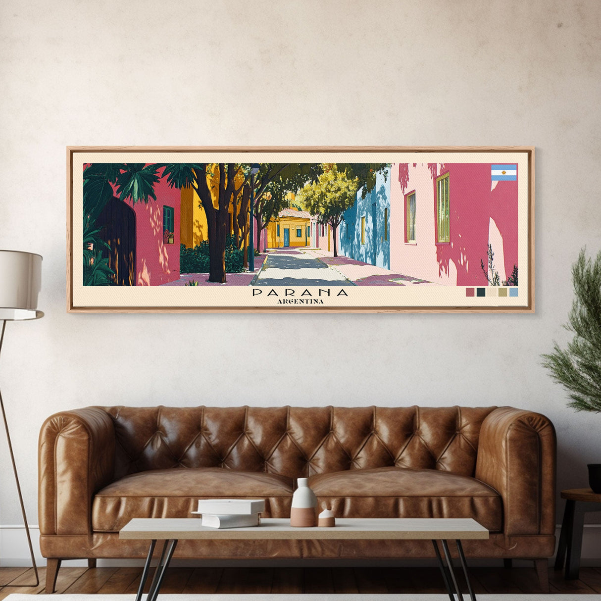 Parana, Argentina Panoramic Canvas Print, Parana, Argentina Painting, Argentina Art, Parana Travel Poster, Travel Art, Living Room Painting