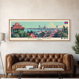 Phnom Penh, Cambodia Panoramic Canvas Print, Phnom Penh, Cambodia Painting, Cambodia Art, Phnom Penh Travel Poster, Travel Art, Guest Room Painting