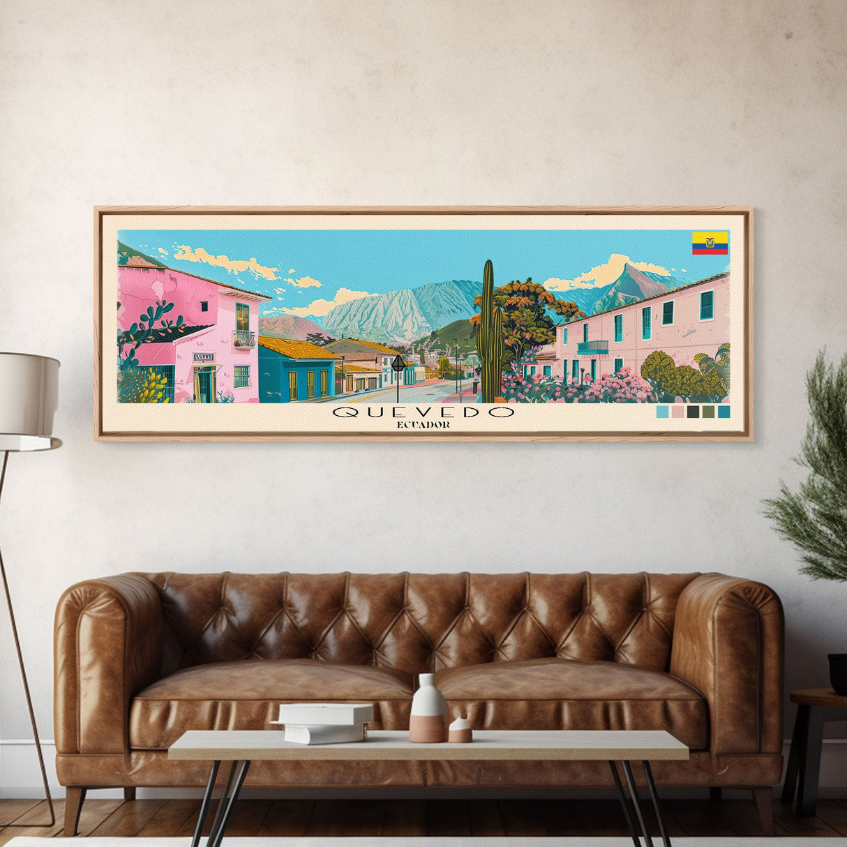 Quevedo, Ecuador Panoramic Canvas Print, Quevedo, Ecuador Painting, Ecuador Art, Quevedo Travel Poster, Travel Art, Housewarming Gift