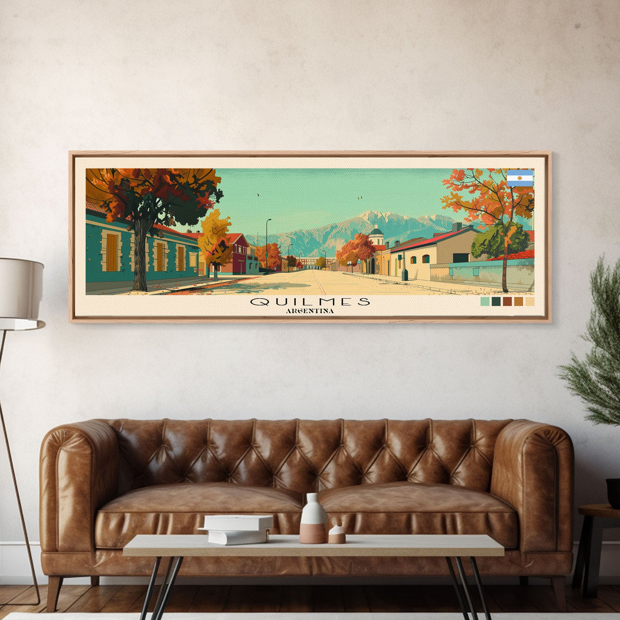 Quilmes, Argentina Panoramic Canvas Print, Quilmes, Argentina Painting, Argentina Art, Quilmes Travel Poster, Travel Art, Vacation Gift