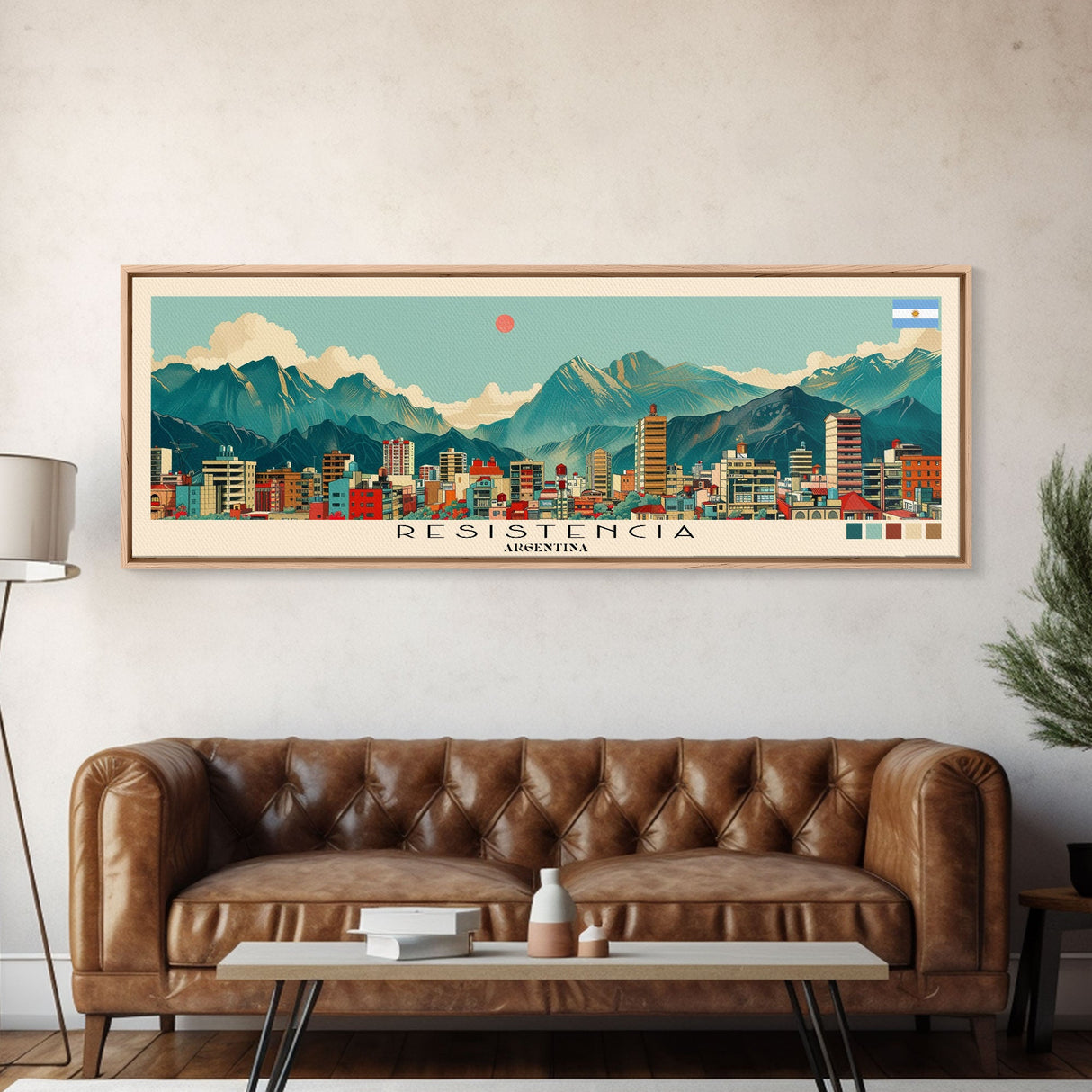 Resistencia, Argentina Panoramic Canvas Print, Resistencia, Argentina Painting, Argentina Art, Resistencia Travel Poster, Travel Art, Guest Room Painting