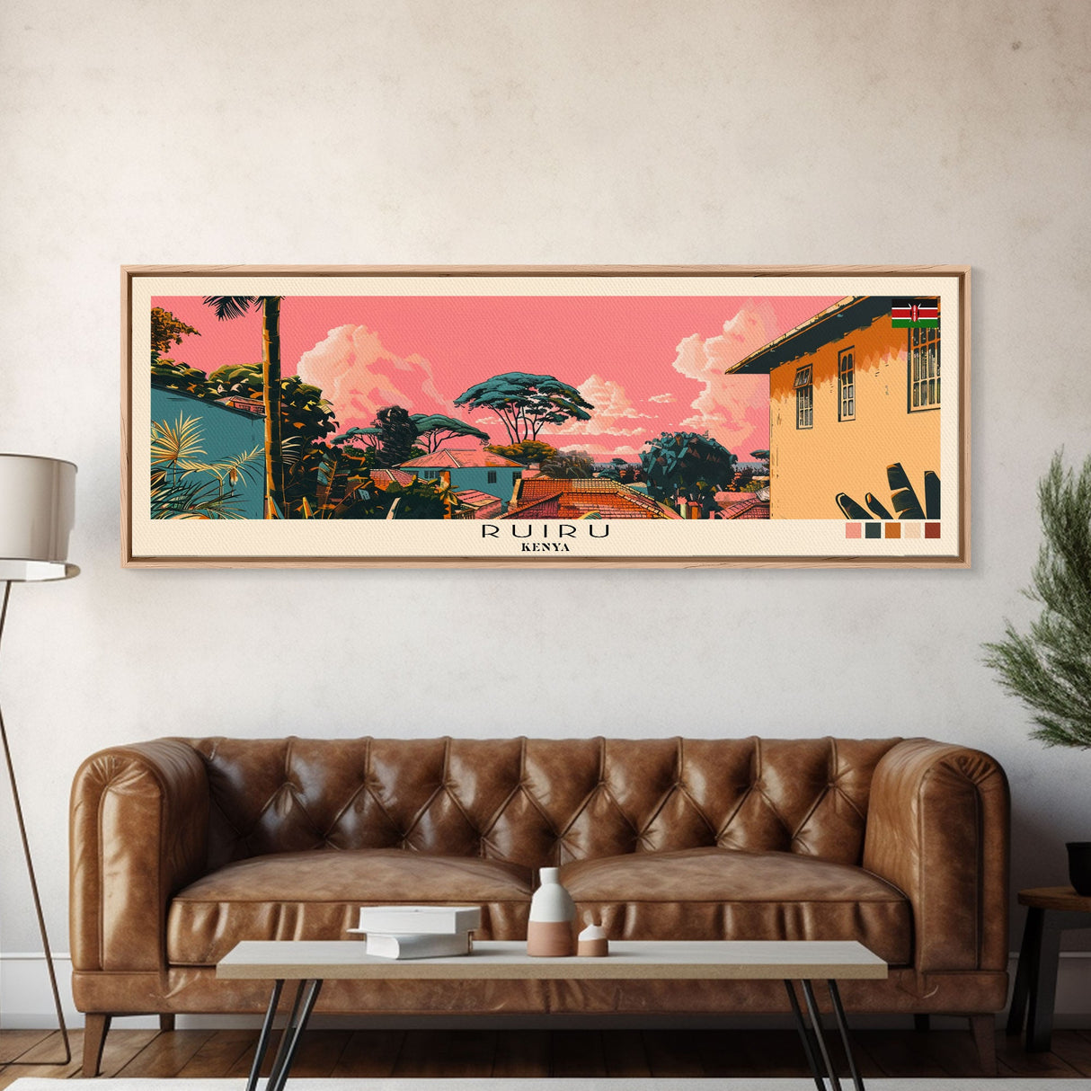 Ruiru, Kenya Panoramic Canvas Print, Ruiru, Kenya Painting, Kenya Art, Ruiru Travel Poster, Travel Art, Vacation Gift