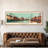 Salford, England Panoramic Canvas Print, Salford, England Painting, England Art, Salford Travel Poster, Travel Art, Guest Room Painting