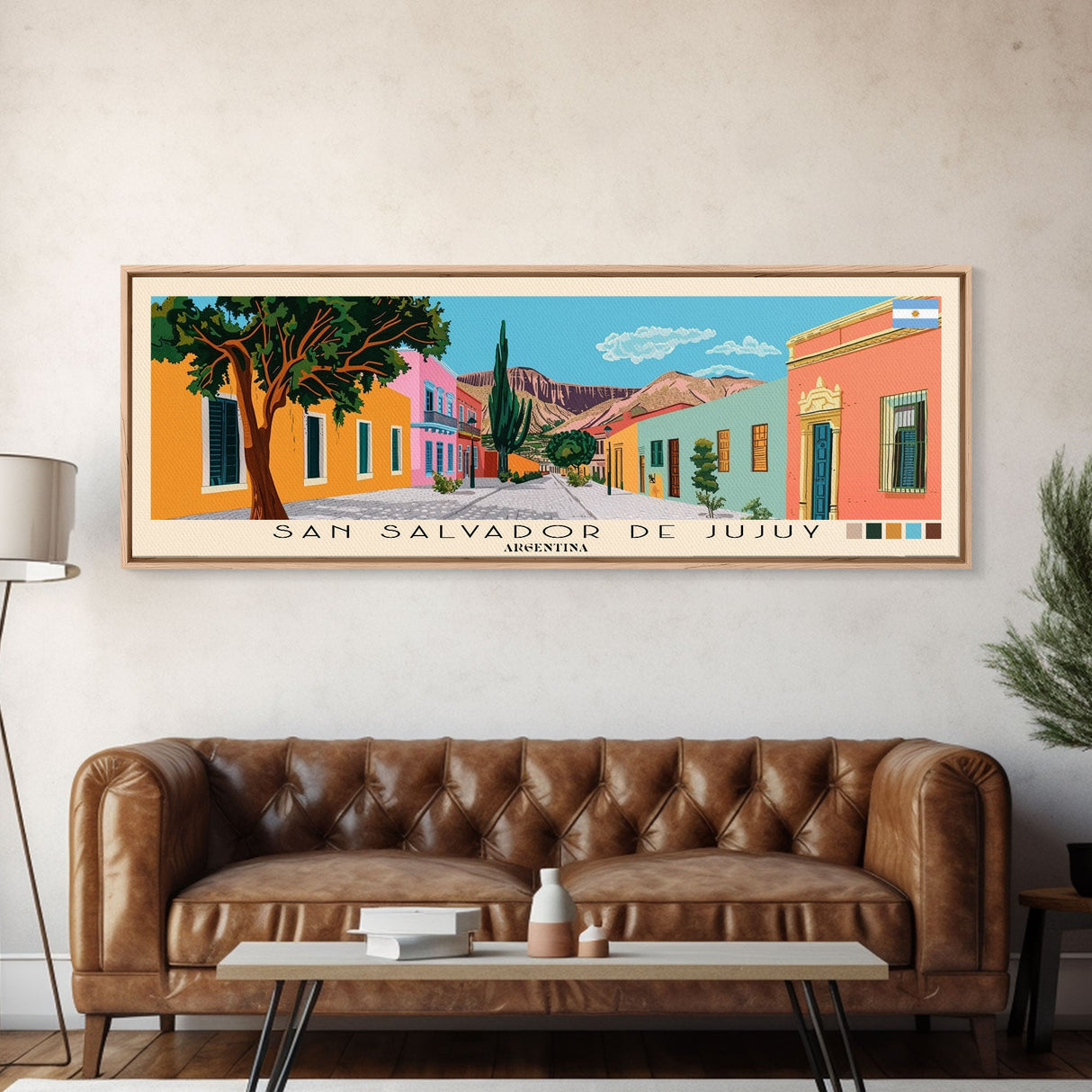 San Salvador de Jujuy, Argentina Panoramic Canvas Print, San Salvador de Jujuy, Argentina Painting, Argentina Art, San Salvador de Jujuy Travel Poster, Travel Art, Living Room Painting