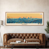 Seoul, South Korea Panoramic Canvas Print, Seoul, South Korea Painting, South Korea Art, Seoul Travel Poster, Travel Art, Vacation Gift