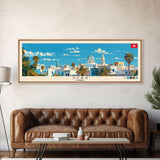 Sfax, Tunisia Panoramic Canvas Print, Sfax, Tunisia Painting, Tunisia Art, Sfax Travel Poster, Travel Art, Living Room Painting