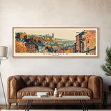 Sheffield, England Panoramic Canvas Print, Sheffield, England Painting, England Art, Sheffield Travel Poster, Travel Art, Guest Room Painting