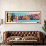 Sherbrooke, Canada Panoramic Canvas Print, Sherbrooke, Canada Painting, Canada Art, Sherbrooke Travel Poster, Travel Art, Housewarming Gift