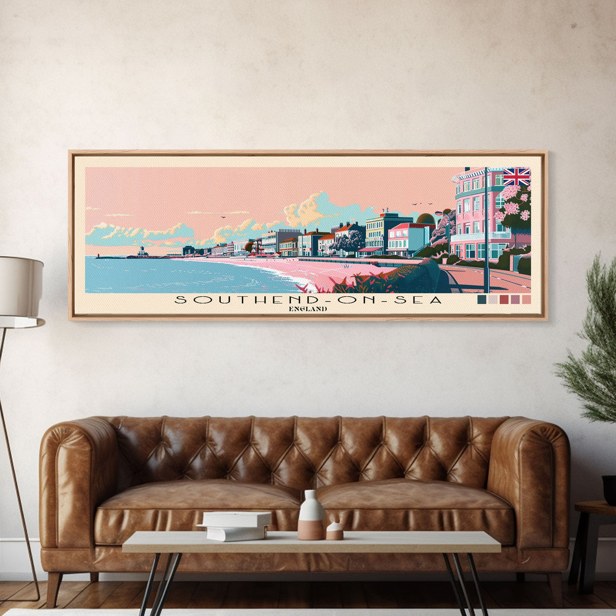 Southend-on-Sea, England Panoramic Canvas Print, Southend-on-Sea, England Painting, England Art, Southend-on-Sea Travel Poster, Travel Art, Guest Room Painting