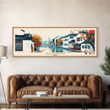 Suzhou, China Panoramic Canvas Print, Suzhou, China Painting, China Art, Suzhou Travel Poster, Travel Art, Living Room Painting