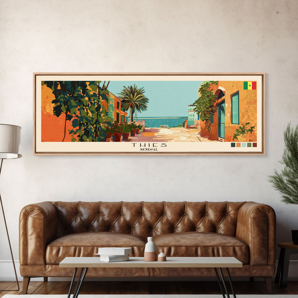 Thies, Senegal Panoramic Canvas Print, Thies, Senegal Painting, Senegal Art, Thies Travel Poster, Travel Art, Guest Room Painting