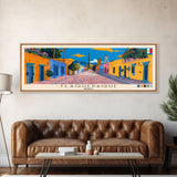 Tlaquepaque, Mexico Panoramic Canvas Print, Tlaquepaque, Mexico Painting, Mexico Art, Tlaquepaque Travel Poster, Travel Art, Living Room Painting