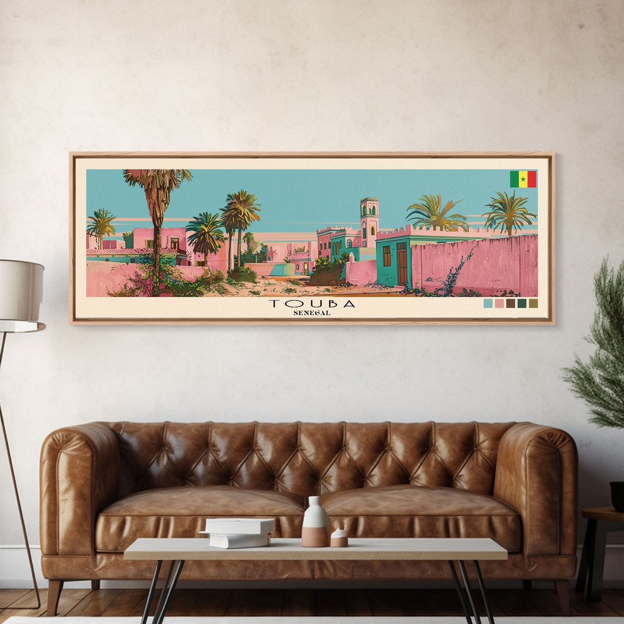 Touba, Senegal Panoramic Canvas Print, Touba, Senegal Painting, Senegal Art, Touba Travel Poster, Travel Art, Guest Room Painting