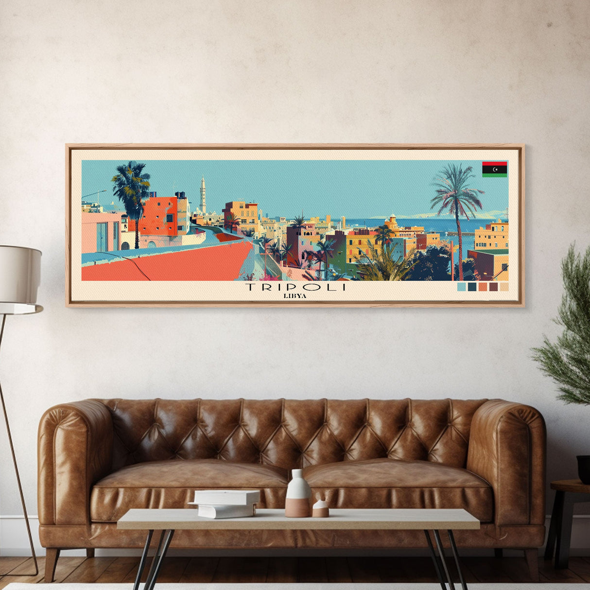 Tripoli, Libya Panoramic Canvas Print, Tripoli, Libya Painting, Libya Art, Tripoli Travel Poster, Travel Art, Living Room Painting