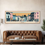 Truro, England Panoramic Canvas Print, Truro, England Painting, England Art, Truro Travel Poster, Travel Art, Guest Room Painting