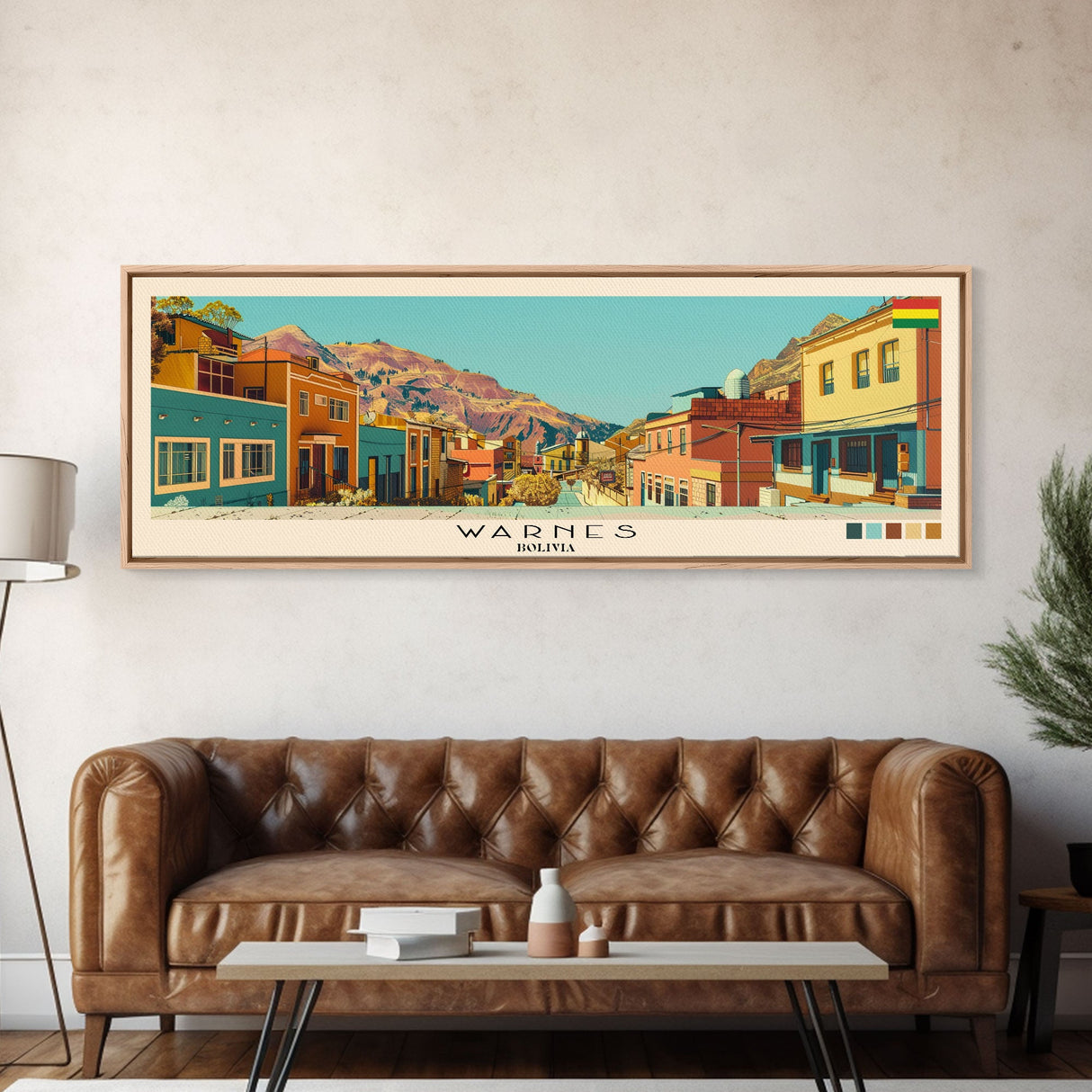 Warnes, Bolivia Panoramic Canvas Print, Warnes, Bolivia Painting, Bolivia Art, Warnes Travel Poster, Travel Art, Living Room Painting