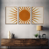 Glamorous Sunburst Wall Art, Art Deco, Framed Canvas Print, Starburst Print, Atomic Age Art, Gold Sun Art, Wall Decor, Home Decor